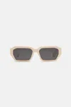 Roberto Cavalli Sunglasses With Wide Rectangular Front And Fangs In Light Brown