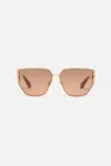 Roberto Cavalli Sunglasses With Wide Shape Front, Metal Fangs Embellishment In Shiny Copper Gold
