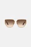 Roberto Cavalli Sunglasses With Wide Shape Front, Metal Fangs Embellishment In Shiny Total Rose Gol