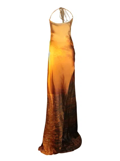 Roberto Cavalli Sunset Aran Multicolor Long Dress