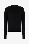 Roberto Cavalli Sweater With Gold Buttons In Animal Print