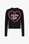 Roberto Cavalli Sweater With Heart And Logo In Black