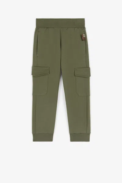 Roberto Cavalli Logo-print Cotton Trousers In Green