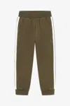 Roberto Cavalli Sweatpants With Side Bands In Military Green
