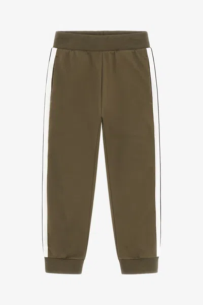 Roberto Cavalli Sweatpants With Side Bands In Military Green