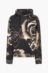 Roberto Cavalli Rose-print Hooded Sweatshirt In Black