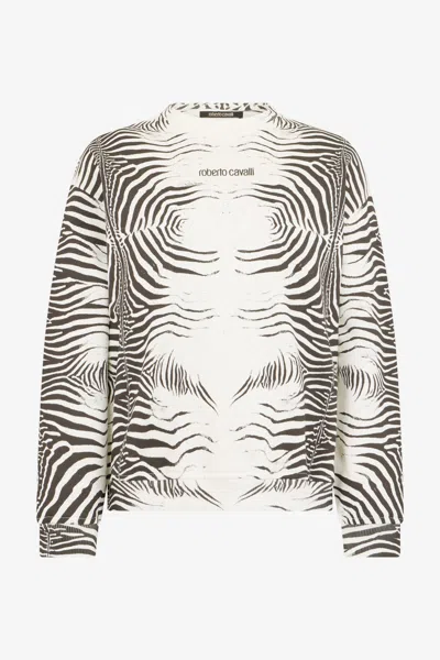 Roberto Cavalli Zebra Print Sweatshirt In Multi