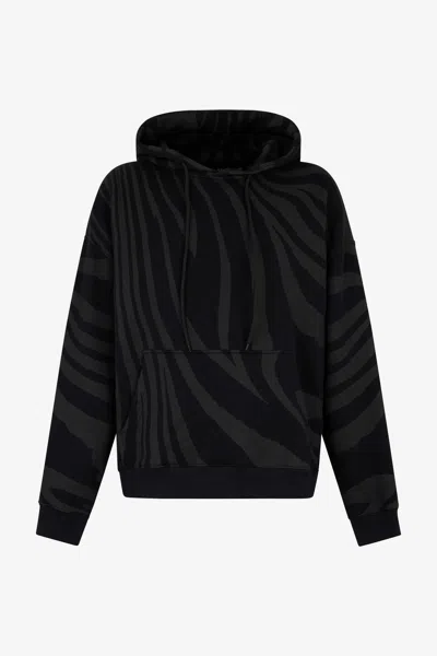 Roberto Cavalli Sweatshirt Mit Zebra-print In Black
