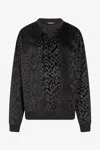 Roberto Cavalli Sweatshirt With Animal Print In Black