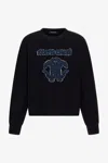 Roberto Cavalli Sweatshirt With Embroidered Logo In Black