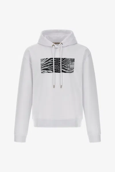 Roberto Cavalli Sweatshirt With Flag In White