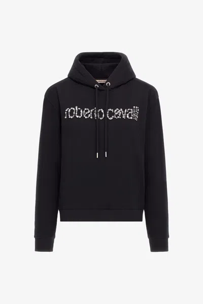 Roberto Cavalli Sweatshirt With Logo In Black