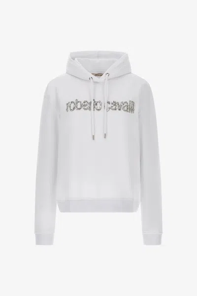 Roberto Cavalli Sweatshirt With Logo In White
