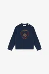 Roberto Cavalli Sweatshirt With Multicolored Crest In Blue