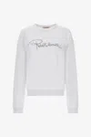 Roberto Cavalli Sweatshirt With Signature In White