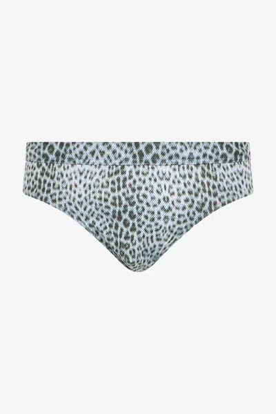 Roberto Cavalli Swim Briefs With Baby Jaguar Print In Green