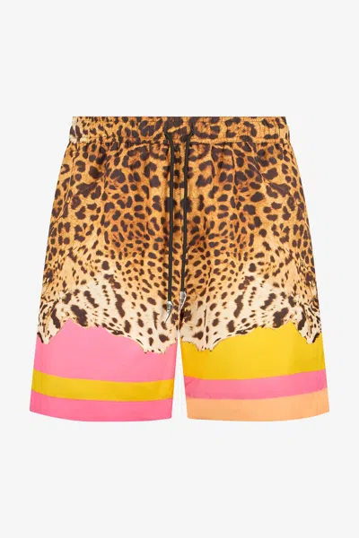 Roberto Cavalli Swimsuit With Pop Horse Print In Animal Print