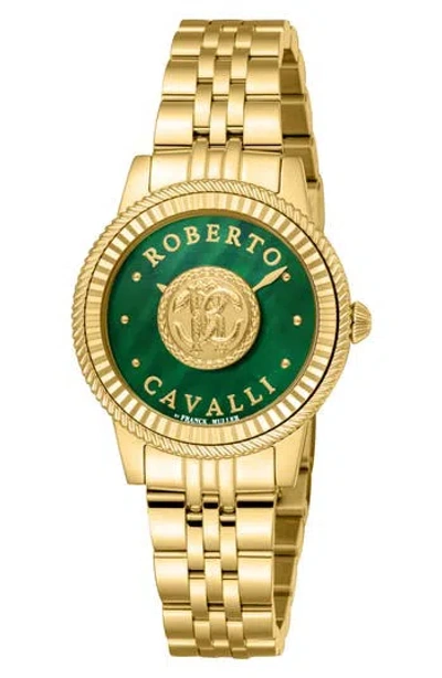 Roberto Cavalli Dameshorloge met Champagne Wijzerplaat en Beige Leer