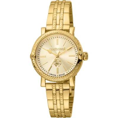 Roberto Cavalli By Franck Muller Swiss Quartz Mother-of-pearl Bracelet Watch, 30mm In Gold