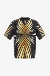 Roberto Cavalli Striped T-shirt In Gold