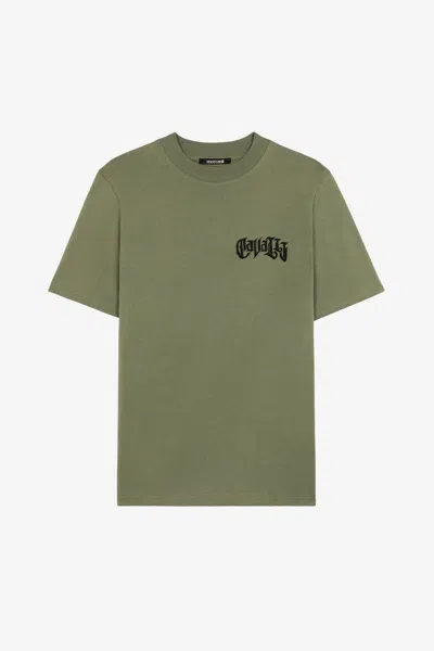 Roberto Cavalli Crystal-embellished Logo-print T-shirt