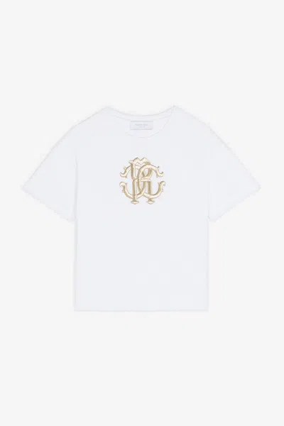 Roberto Cavalli Rc Monogram-embroidered Cotton T-shirt