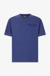 Roberto Cavalli T-shirt With Jc Monogram And Contrasting Seams In Blue