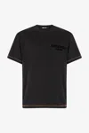 Roberto Cavalli T-shirt With Jc Monogram And Contrasting Topstitching In Black