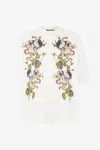 Roberto Cavalli T-shirt With Roses And Snakes
