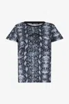 Roberto Cavalli Snake Print T-shirt In Multi