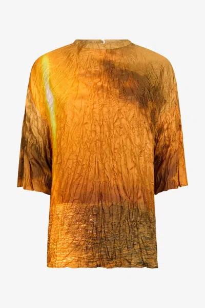Roberto Cavalli T-shirt Mit Sunset-print In Orange