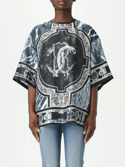 ROBERTO CAVALLI T-SHIRT ROBERTO CAVALLI WOMAN COLOR BLUE,G49504009