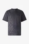 Roberto Cavalli T-shirt With Animal Print In Black Grey Lamina