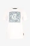 Roberto Cavalli T-shirt With Graphic And Jc Monogram In White