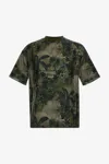 Roberto Cavalli T-shirt With Hawaii Green Print In Dark Green