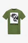 Roberto Cavalli T-shirt With Horse Logo And Print In Green