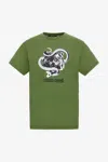 Roberto Cavalli T-shirt With Jaguar And Snake Prints In Green