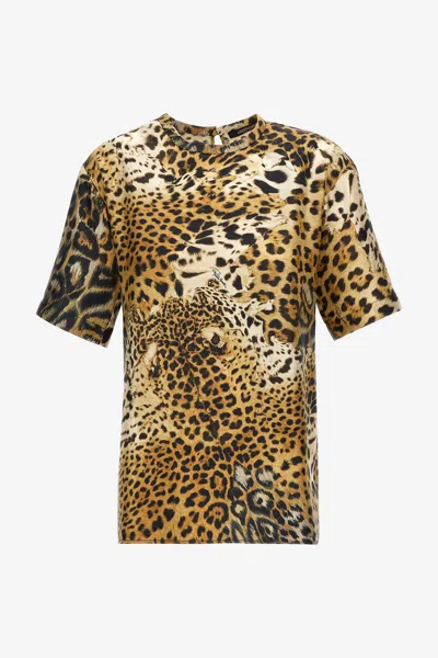 ROBERTO CAVALLI T-SHIRT WITH JAGUAR SKIN PRINT