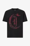 Roberto Cavalli T-shirt With Jc Monogram Patch In Black