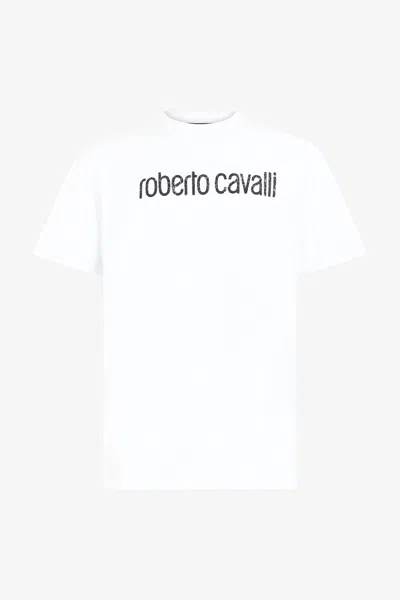 Roberto Cavalli T-shirt With Lettering In White