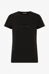 Roberto Cavalli T-shirt With Logo And Rhinestones In Black