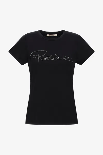 Roberto Cavalli T-shirt With Logo In Black
