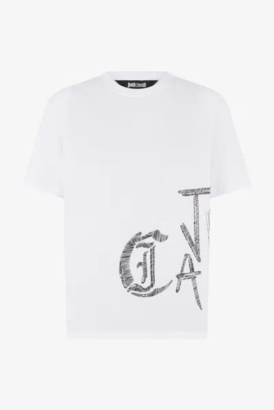Roberto Cavalli T-shirt With Logo On The Side In White