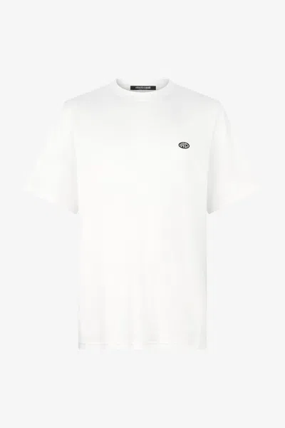 Roberto Cavalli T-shirt With Logo Patch In White