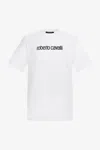 Roberto Cavalli Logo-print Cotton T-shirt In White