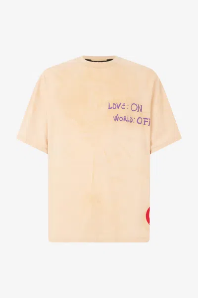 Roberto Cavalli T-shirt With Maxi Back Print In Light Brown