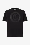 Roberto Cavalli T-shirt With Mini Studded Logo In Black