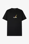 Roberto Cavalli T-shirt With Print And Logo In Black