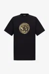Roberto Cavalli Bandana-print Cotton T-shirt In Black