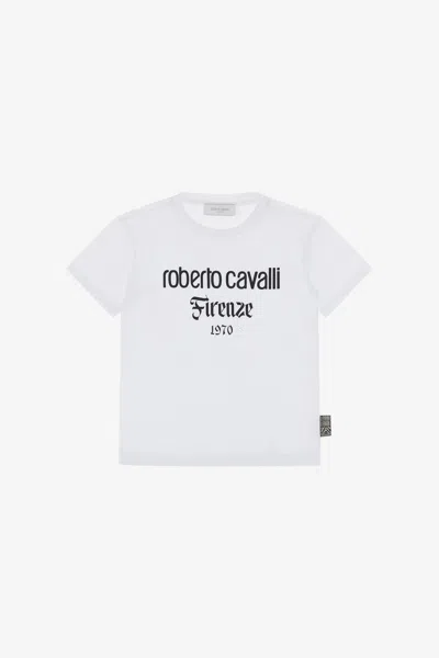 Roberto Cavalli T-shirt With Rc Logo In White